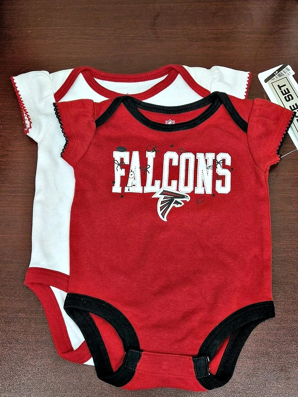 NFL Team Apparel Atlanta Falcons Baby 0/3M 2-Piece Bodysuit Set
